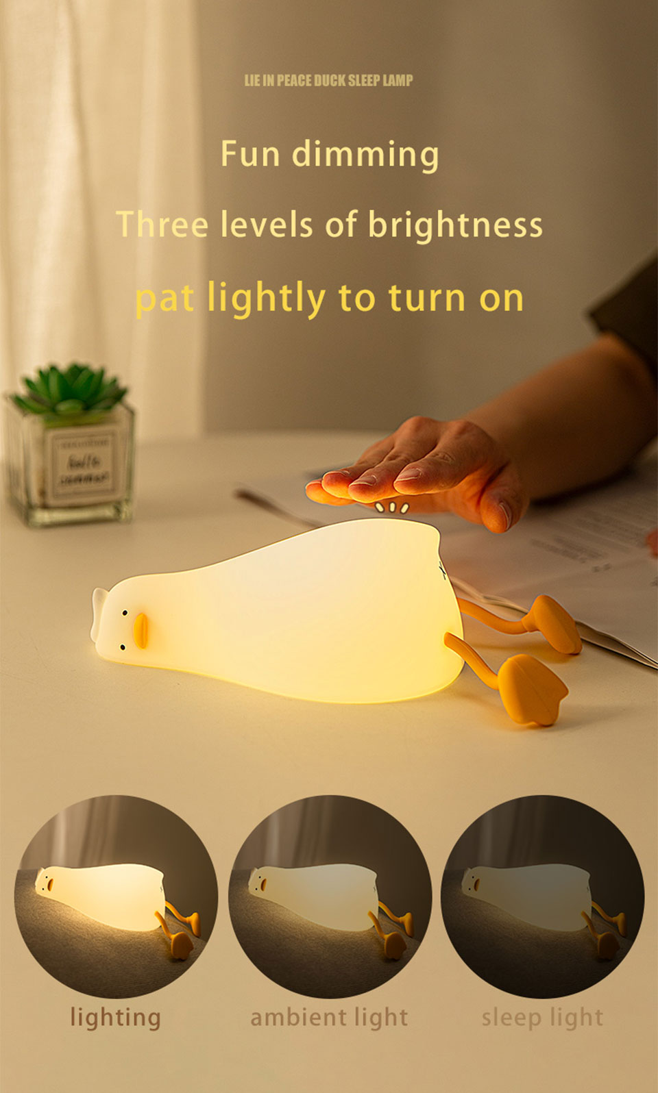 即使發光也懶洋洋！《懶散鴨鴨桌燈》用軟軟又慵懶的身體照亮休息的空間！ (1)